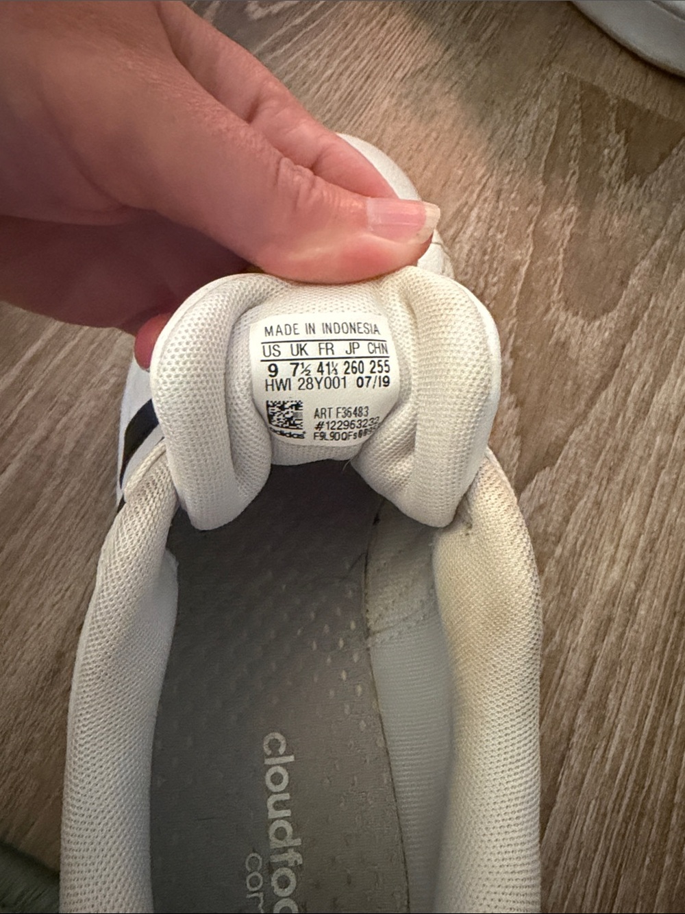 Addias Cloudfoam Advantage Shoes Black/White - Picture 2 of 2